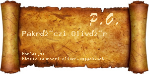 Pakróczi Olivér névjegykártya
